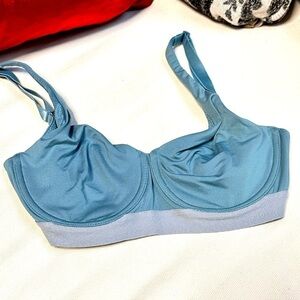 BRA NATORI 32C Sport No Pad Underwire Mesh lining Teal 7543241 Convertible 3452